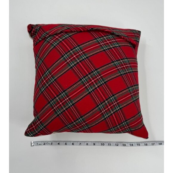 Christmas Tree & Wreath Decorative Throw Pillows Set Of 2 16"x16" Mud Pie Cotton - Picture 8 of 9